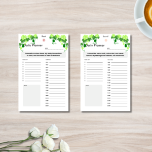 Light Grey | Undated 7-Chakra Daily Sanctuary Planner PDF | Vagus Nerve Rest Toolkit (Half-Letter)