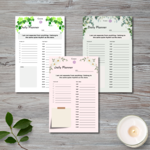 3-Color Bundle | Undated 7-Chakra Daily Sanctuary Planner PDF Set | Sage, Pink & Grey (Half-Letter)