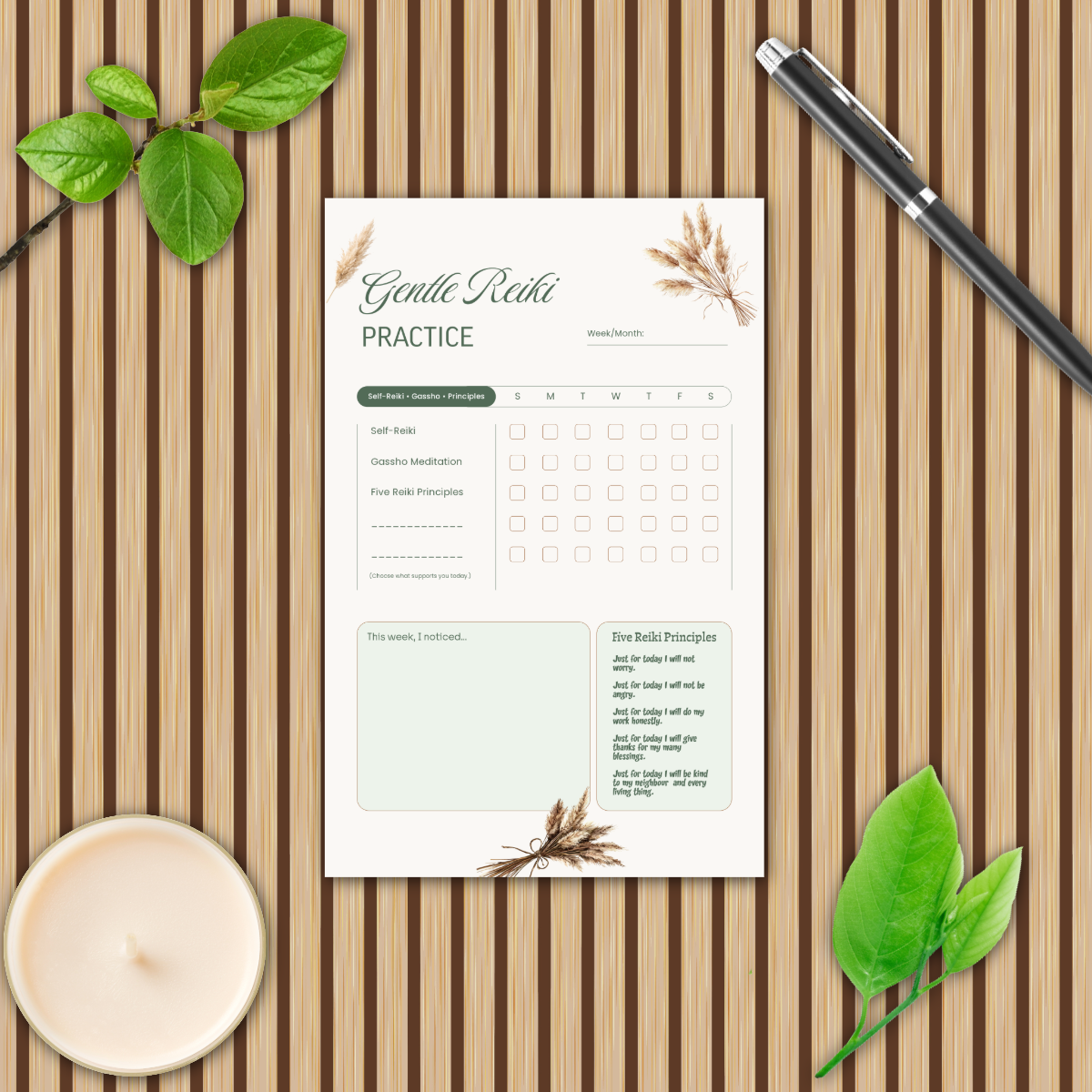 A Gentle Reiki Practice: Weekly Habit Tracker & Reflection - Image 2