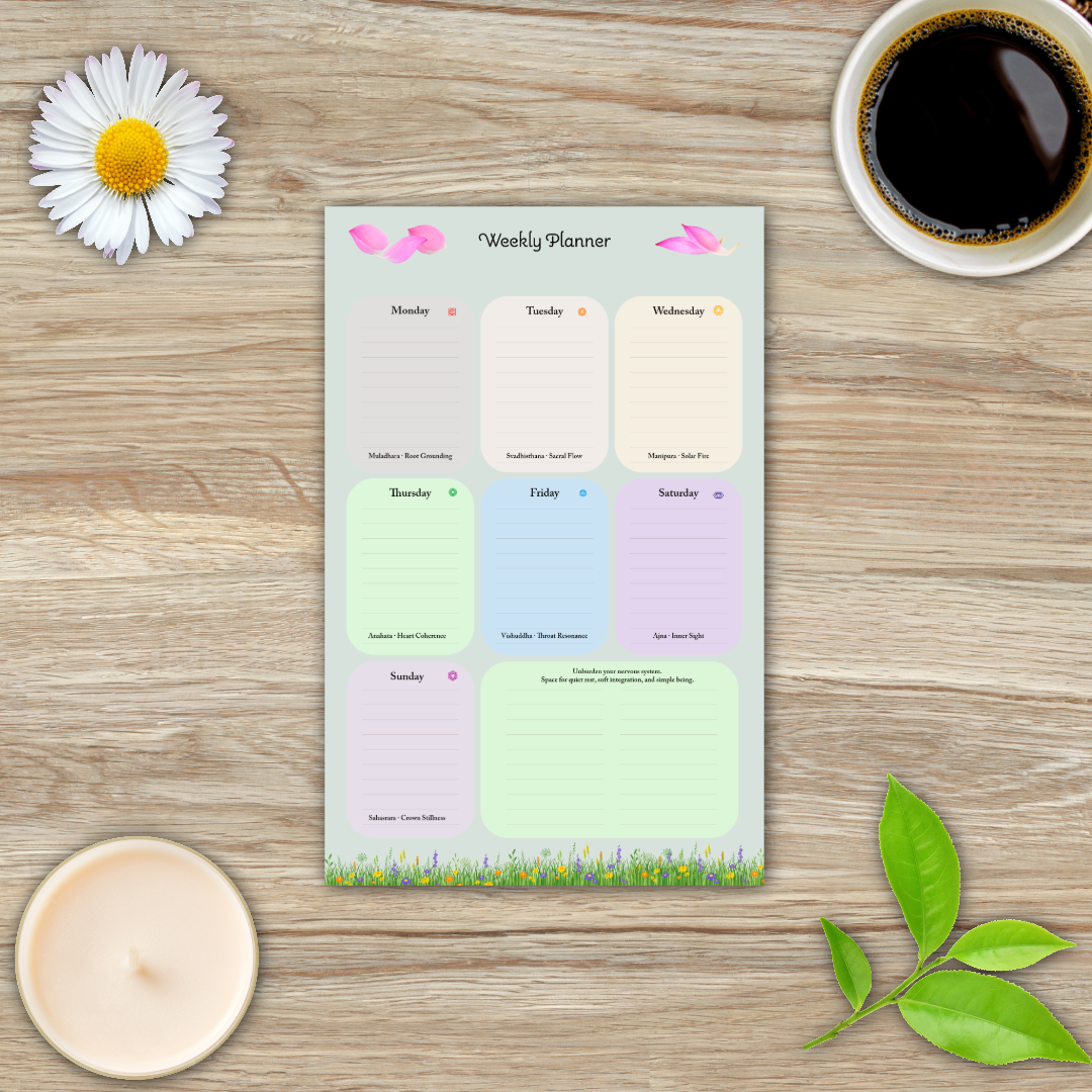 The Grounded Week: 7-Chakra Botanical Weekly Planner Bundle - Image 2