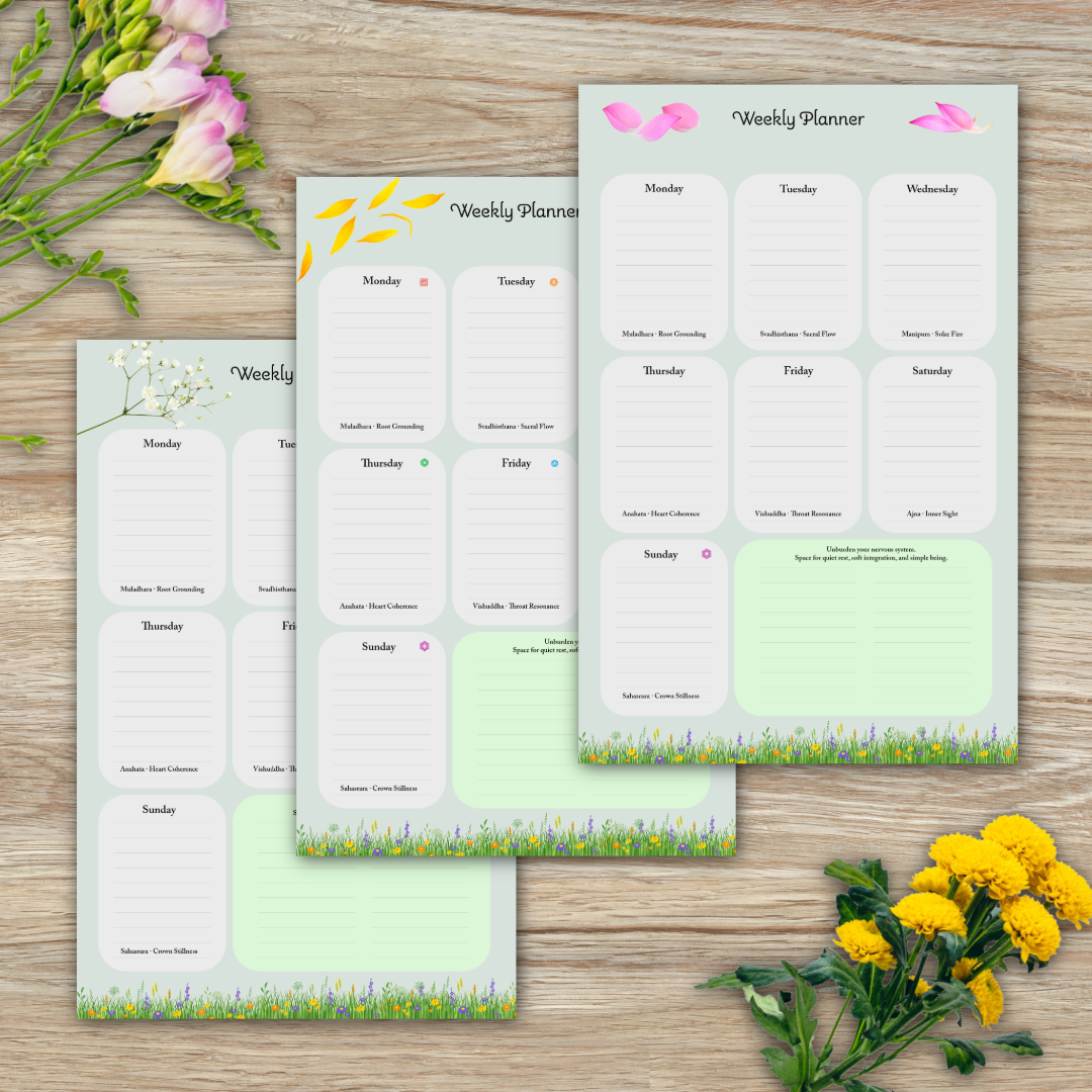 The Grounded Week: 7-Chakra Botanical Weekly Planner Bundle - Image 4